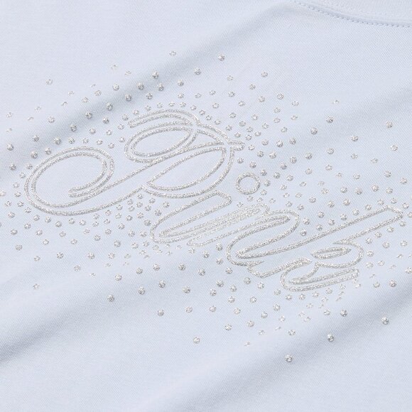 Victoria's Secret PINK Hydrangea Blue Campus Cotton Bling Long Sleeve Tee NWT S - Picture 3 of 5